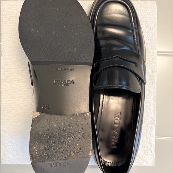 Prada Men\'s Glossy Black Slip-On Loafers main image 5